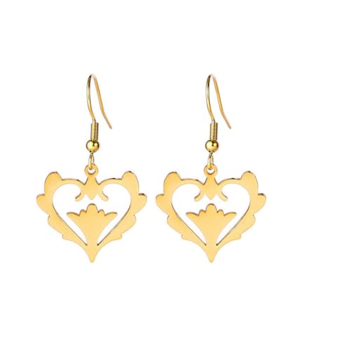 Mode Persönlichkeit Liebe Form Pflanze Blume Form Edelstahl Tropfen Ohrringe von fycouyee