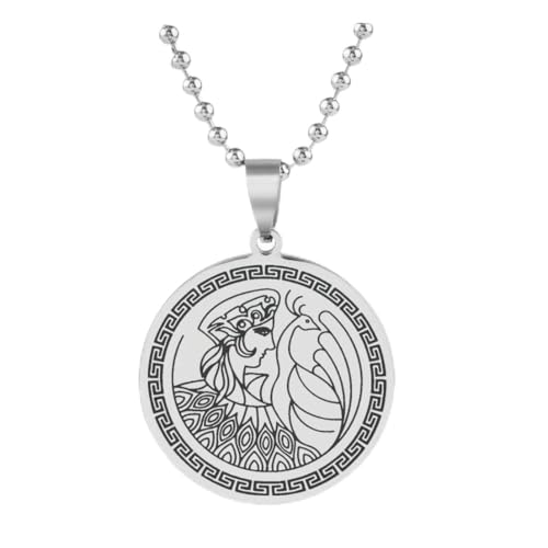 Mode Retro Antike Griechische Götter Königin Hera Edelstahl Schlüsselanhänger Anhänger Halskette für Männer und Frauen von fycouyee