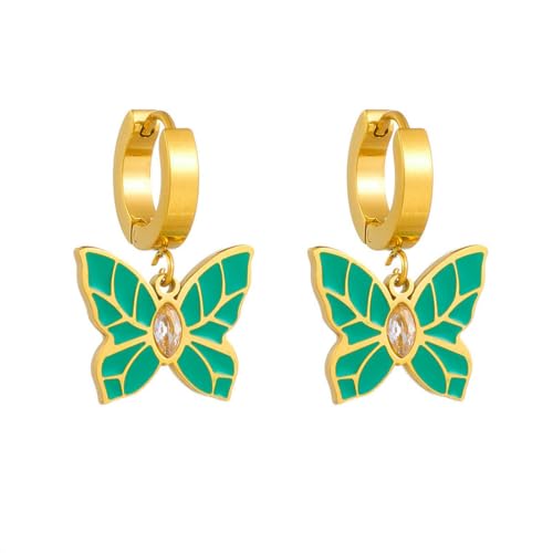 Mode Vintage grüne Zirkon Schmetterling kreative Ohrringe Mode Vintage grüne Zirkon Schmetterling kreative Ohrringe von fycouyee