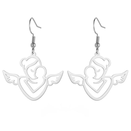 Mutterliebe hohle Engel Ohrringe aus Edelstahl Mutterliebe hohle Engel Ohrringe aus Edelstahl von fycouyee