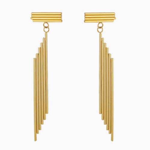 Nischendesign stilvolle Quaste geometrische Ohrstecker Ohrringe Edelstahl von fycouyee