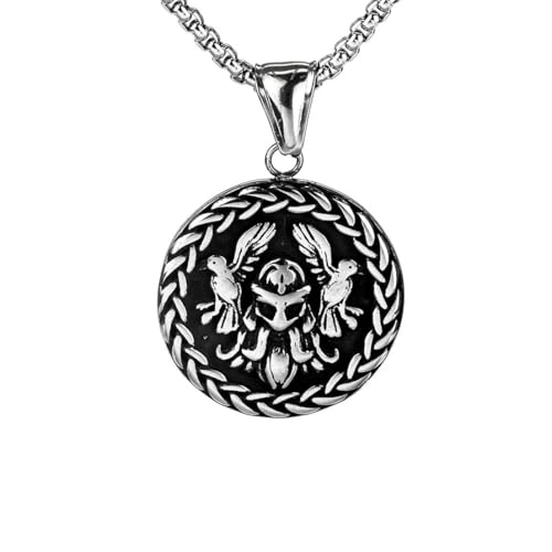 Nordic vintage stainless steel pendant personality Viking Odin triangle necklace von fycouyee