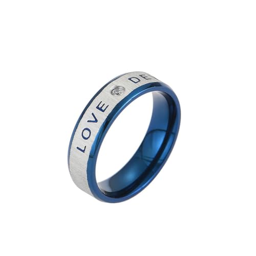 Paar Ringe aus Edelstahl Persönlichkeitsschmuck blaue erotische Diamantringe für Männer und Frauen von fycouyee