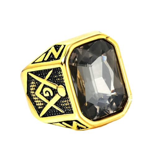 Persönlichkeit Edelstein Ring Rock Punk Freimaurer Mann Edelstahl von fycouyee