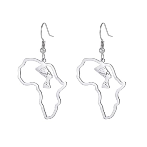 Persönlichkeit Mode Nische Luxus Afrika Karte Anhänger Edelstahl Ohrringe Persönlichkeit Mode Nische Luxus Afrika Karte Anhänger Edelstahl Ohrringe von fycouyee