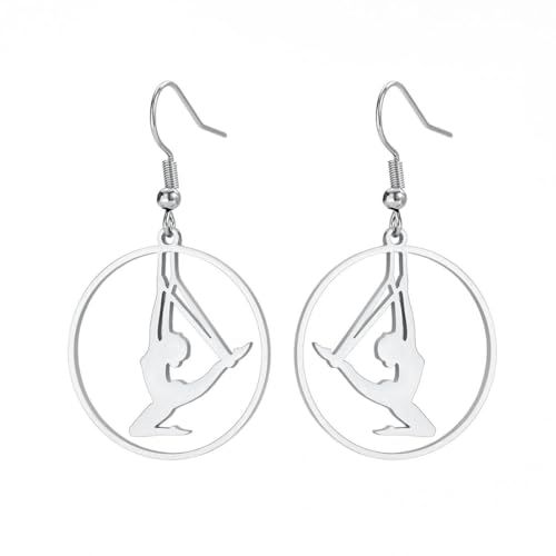 Runde Tropfen Ohrringe Damen Gymnastik Schmuck Gold Edelstahl Runde Tropfen Ohrringe Damen Gymnastik Schmuck Gold Edelstahl von fycouyee