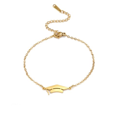 Schmuck Abschlusssaison glänzender Hut Edelstahlarmband von fycouyee