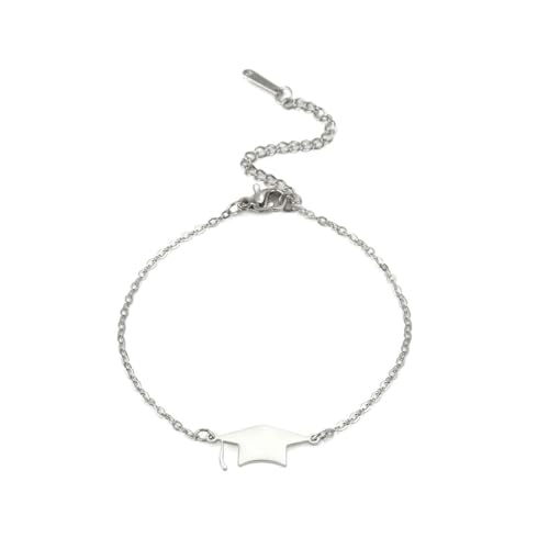 Schmuck Abschlusssaison glänzender Hut Edelstahlarmband von fycouyee