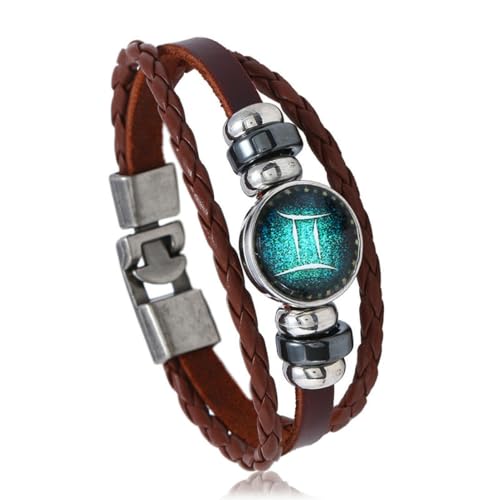 Sternzeichen Paar Armband Vintage gewebtes Perlenarmband aus Rindsleder für Männer und Frauen Sternzeichen Paar Armband Vintage gewebtes Perlenarmband aus Rindsleder für Männer und Frauen von fycouyee