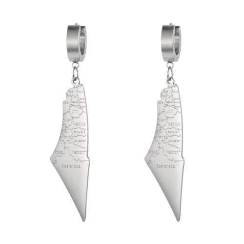 Stilvolle Israel Karte Anhänger Edelstahl Ohrringe Stilvolle Israel Karte Anhänger Edelstahl Ohrringe von fycouyee