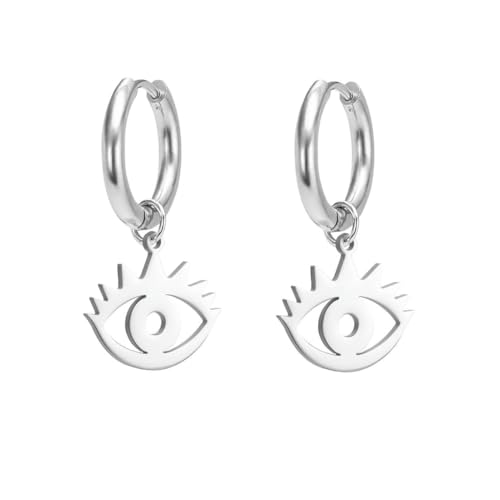 Stilvolle Ohrringe aus Edelstahl mit durchbrochenem Augenanhänger Stilvolle Ohrringe aus Edelstahl mit durchbrochenem Augenanhänger von fycouyee