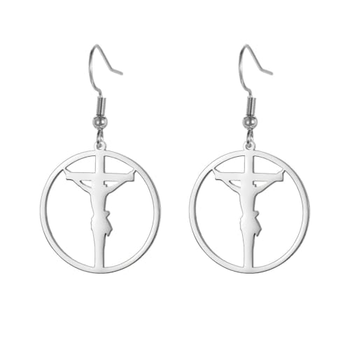 Stilvolle Tropfenohrringe aus hohlem Kreuz aus Edelstahl Stilvolle Tropfenohrringe aus hohlem Kreuz aus Edelstahl von fycouyee