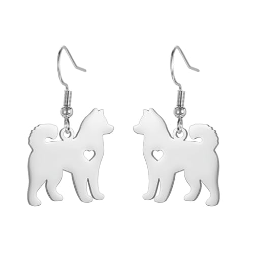 Stilvolle süße Liebe Samojede Hund Anhänger Edelstahl Ohrringe Stilvolle süße Liebe Samojede Hund Anhänger Edelstahl Ohrringe von fycouyee