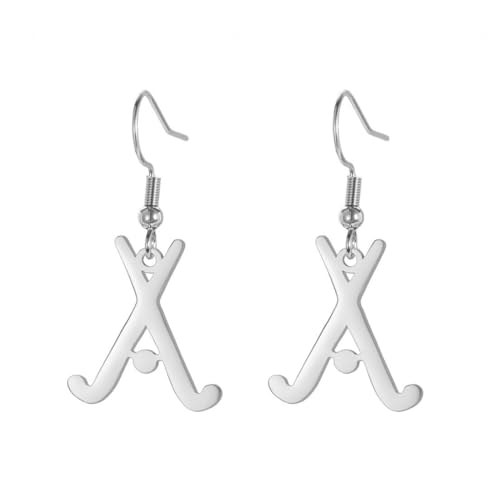 Stilvoller Damenschmuck Sport Hockeyschläger Anhänger Edelstahl Ohrringe von fycouyee