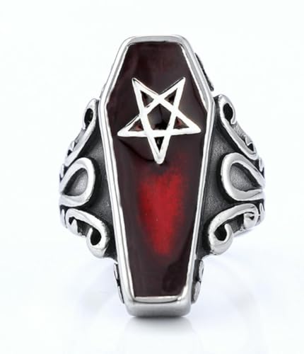 Totenkopf Zombie Sarg Epoxid Gummi Ringe für Männer und Frauen von fycouyee