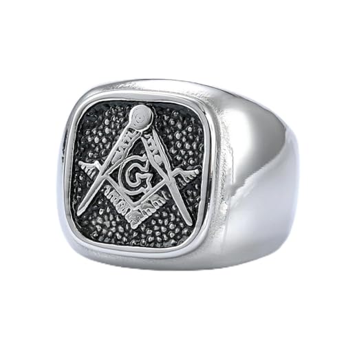 Vintage AG Freimaurer Edelstahl Herrenringe Vintage Ringe von fycouyee