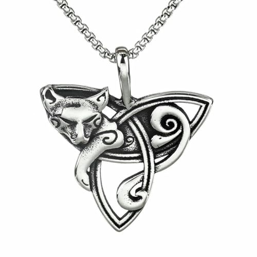 Vintage Nordic man stainless steel pendant Viking Celtic knot fox necklace Vintage Nordic man stainless steel pendant Viking Celtic knot fox necklace von fycouyee