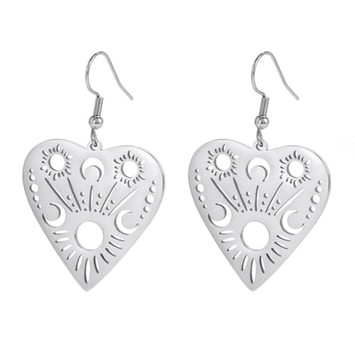 Vintage hohle Mode Herz Stern Mond Anhänger Edelstahl Ohrringe Vintage hohle Mode Herz Stern Mond Anhänger Edelstahl Ohrringe von fycouyee