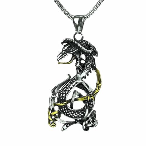Vintage man stainless steel pendant Viking Celtic knot dragon personality necklace Vintage man stainless steel pendant Viking Celtic knot dragon personality necklace von fycouyee