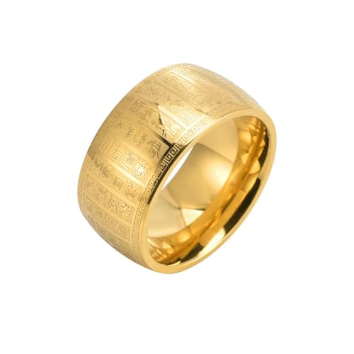 fycouyee 11MM breiter Ring Männer Atmosphäre Hand Ornament Gold Schlüssel Schmuck Zubehör von fycouyee