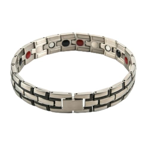 fycouyee 12MM Edelstahl Armband personalisiert 4-in-1 Energie Magnet Herren Armband Gold Hand Ornament von fycouyee