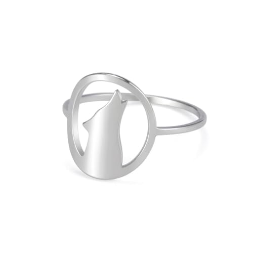 fycouyee 18 Karat glänzender hohler Wolf Ring aus Edelstahl von fycouyee