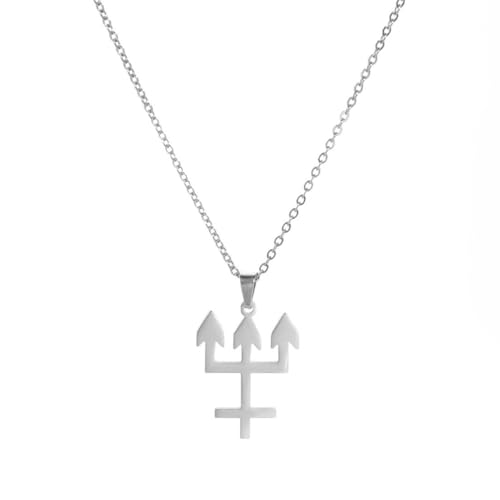 fycouyee 18 Karat unverblassende Pfeil Dreizack-Anhänger Halskette aus Edelstahl von fycouyee