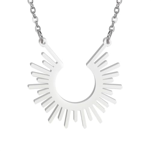 fycouyee 18K unverblassende Bogenlinie Brillanz Anhänger Edelstahl Halskette von fycouyee