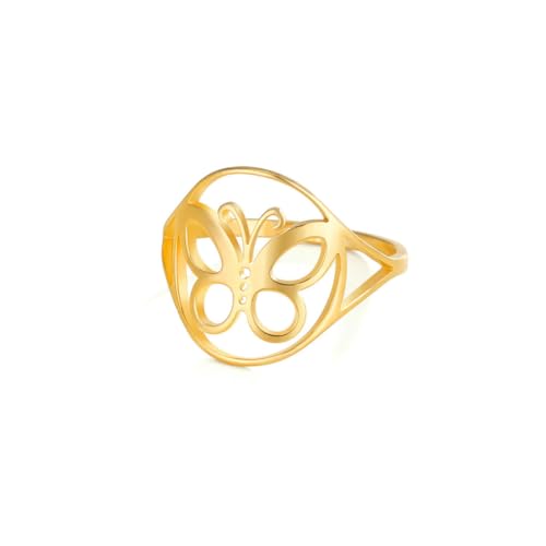 fycouyee 18k Skelett Schmetterling Schmuck Edelstahl Ring fycouyee 18k Skelett Schmetterling Schmuck Edelstahl Ring von fycouyee