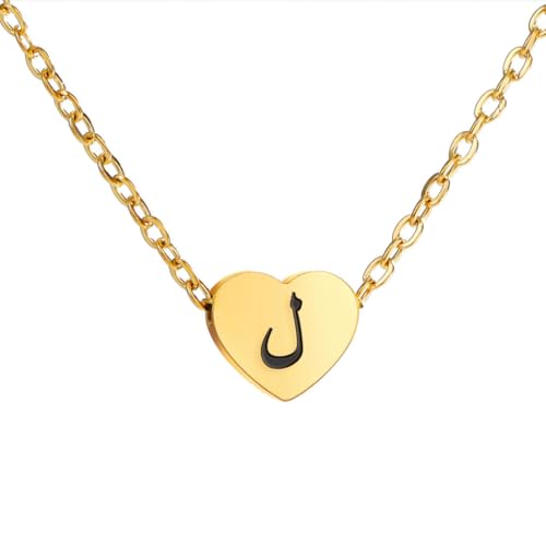 fycouyee 18k lasermarkierte arabische Buchstabenanhänger Edelstahl Halskette von fycouyee