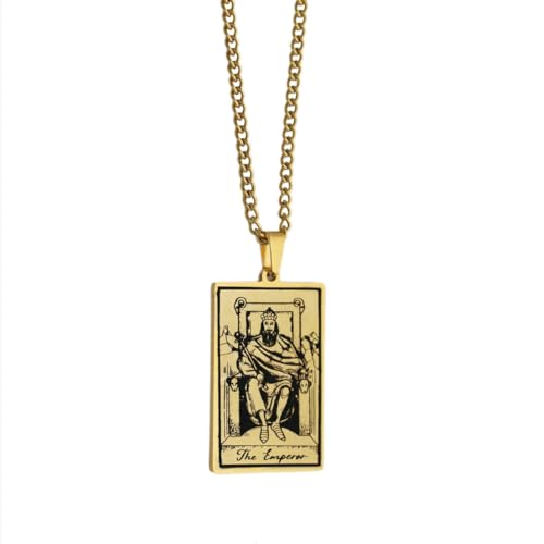 fycouyee 22 Tarot Karte Halskette Vintage rechteckiger Anhänger Pullover Kette Halskette fycouyee 22 Tarot Karte Halskette Vintage rechteckiger Anhänger Pullover Kette Halskette von fycouyee