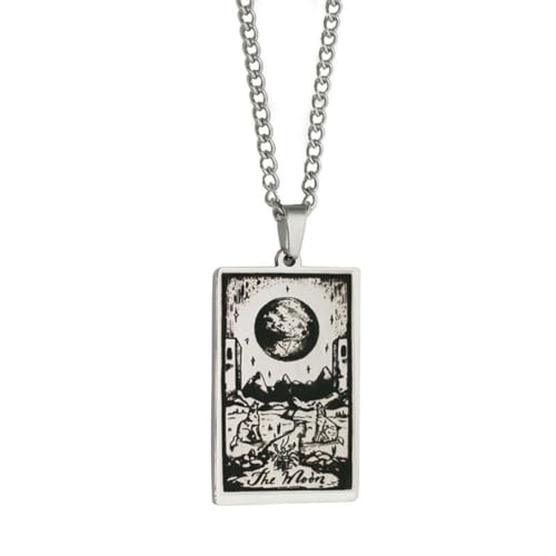 fycouyee 22 Tarot Karte Halskette Vintage rechteckiger Anhänger Pullover Kette Halskette von fycouyee