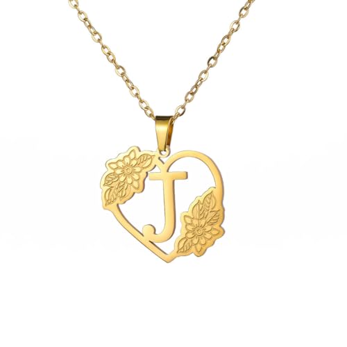 fycouyee 26 Englische Brief Halskette Frau Edelstahl Gold Choker Liebe Anhänger Hochzeit Schmuck von fycouyee