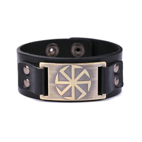 fycouyee Accessoires Nordisches Metall Sonne Slawisches Lederarmband Paar von fycouyee