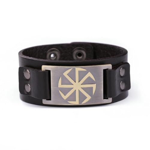 fycouyee Accessoires Nordisches Metall Sonne Slawisches Lederarmband Paar von fycouyee