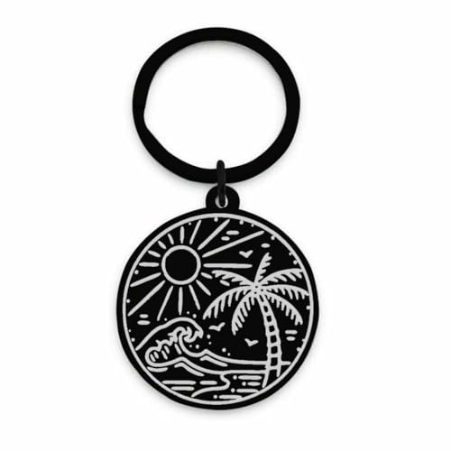 fycouyee Accessoires Sun Waves Kokosnussbaum Edelstahl Halsketten für Männer und Frauen Schwarzer Anhänger fycouyee Accessoires Sun Waves Kokosnussbaum Edelstahl Halsketten für Männer und Frauen Schwarzer Anhänger von fycouyee