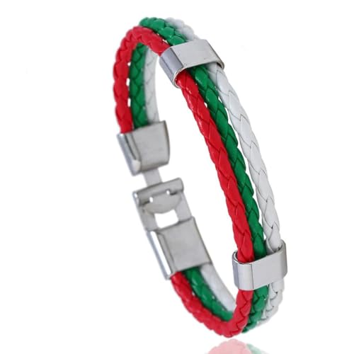 fycouyee Accessoires gewebte Flagge Farbe Leder Armband PU von fycouyee