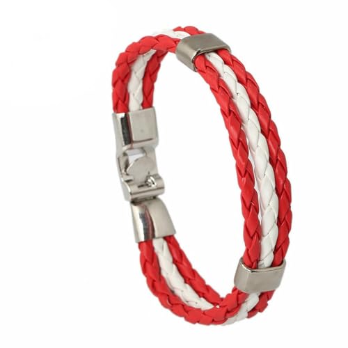 fycouyee Accessoires gewebte Flagge Farbe Leder Armband PU von fycouyee