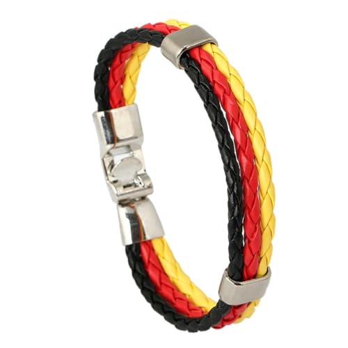 fycouyee Accessoires gewebte Flagge Farbe Leder Armband PU von fycouyee