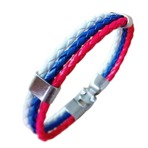 fycouyee Accessoires gewebte Flagge Farbe Leder Armband PU von fycouyee