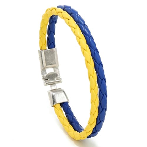 fycouyee Accessoires gewebte Flagge Farbe Leder Armband PU von fycouyee