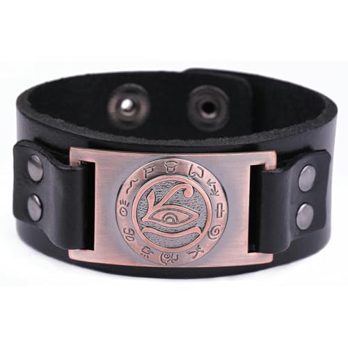 fycouyee Altägyptischer Text Horus Augen Metall Gürtel Armband Verstellbar von fycouyee