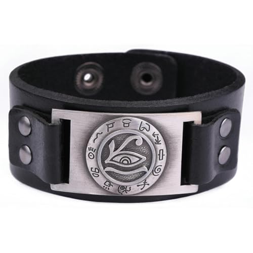 fycouyee Altägyptischer Text Horus Augen Metall Gürtel Armband Verstellbar von fycouyee