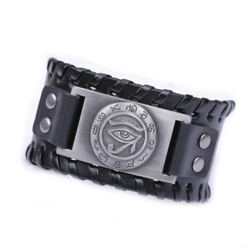fycouyee Altägyptischer Text Horus Augen Metall Gürtel Armband Verstellbar von fycouyee