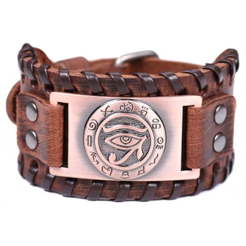 fycouyee Altägyptischer Text Horus Augen Metall Gürtel Armband Verstellbar von fycouyee