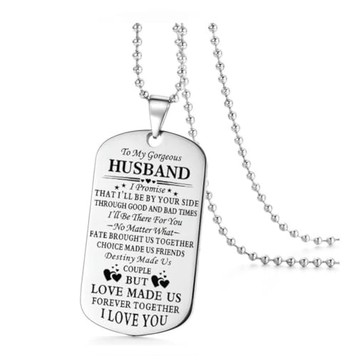 fycouyee An meine wunderschöne Frau Ehemann Edelstahl Halskette Schlüsselanhänger Paar Schmuck von fycouyee