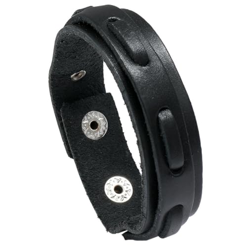 fycouyee Armband Vintage Multi-Layer Herren Rindsleder Armband Statement Bar Accessoire von fycouyee