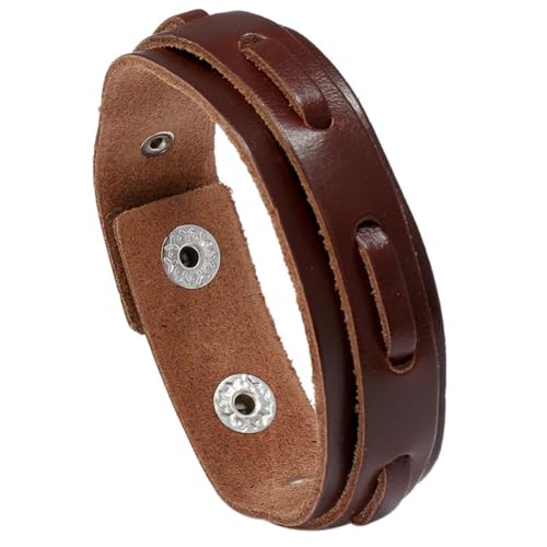 fycouyee Armband Vintage Multi-Layer Herren Rindsleder Armband Statement Bar Accessoire von fycouyee