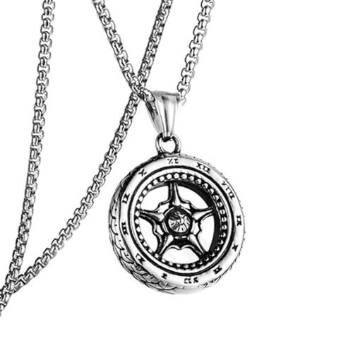 fycouyee Autoreifen Titan Stahl Herren Halskette Pullover Kette lang vielseitig Frühling Sommer Paar Accessoires Jungen von fycouyee