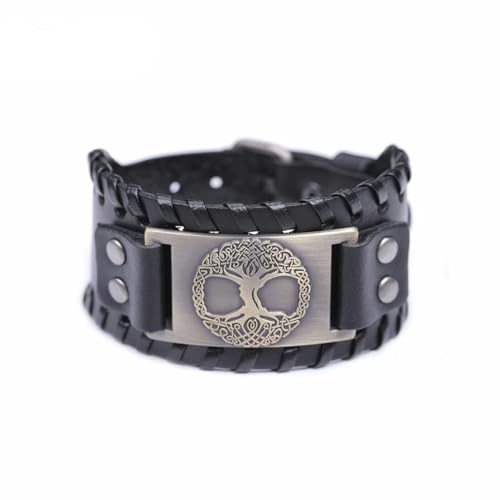 fycouyee Breites Lederarmband Baum des Lebens Legierung Zubehör fycouyee Breites Lederarmband Baum des Lebens Legierung Zubehör von fycouyee